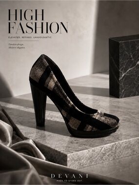 Black Plaid Platform Heels